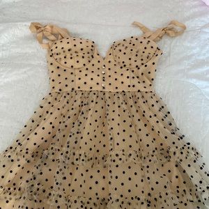 Polka dot creme dress